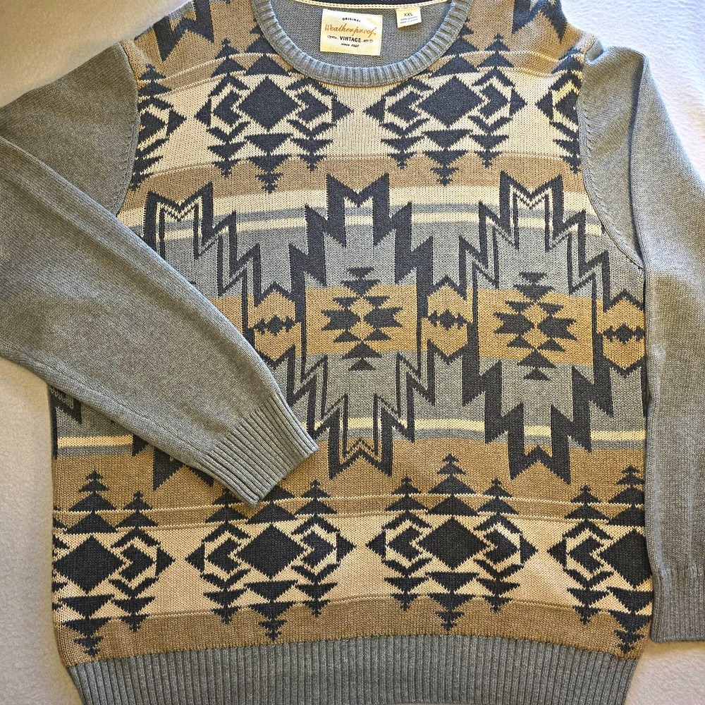 Weatherproof Vintage Mens XXL Southwest Geometric Aztec Coogi Style Knit Sweater